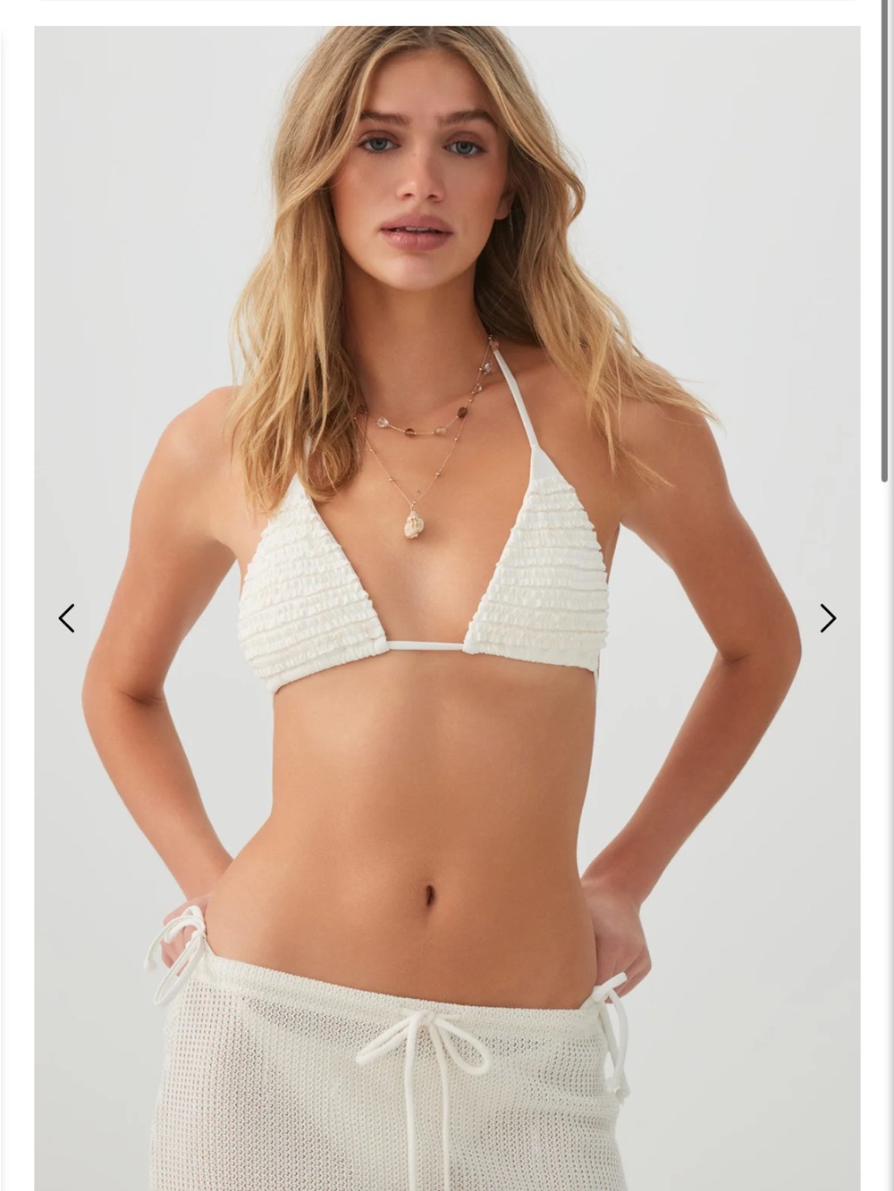 BNWT Ardene White Ruffle Bikini Top